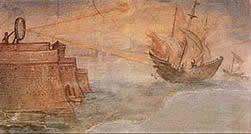 Parigi's Painting Of Archimedes Burning Glass Warfare
