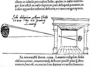 Illustration Of January 24 1544 Eclipse By Gemma-Frisius