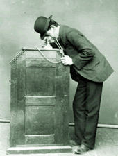 Edison's Kinetoscope  With The Kinetophones 'Rubber Tubes'