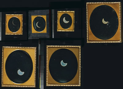 Six Of Seven Langenheim Daguerreotypes Of The Total Eclipse Of The Sun, 26 May 1854