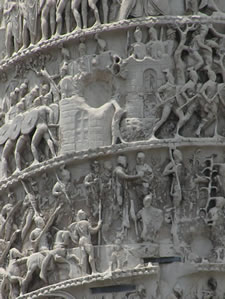 Column Of Marcus Aurelius Showing Close Up Of The Spiral Frieze